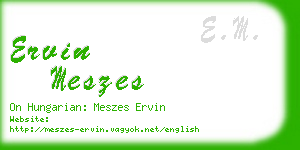 ervin meszes business card